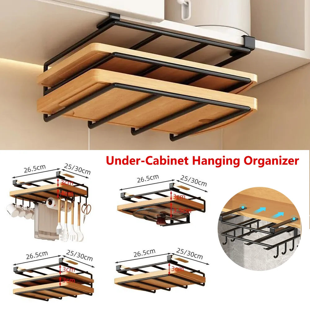 Kitchen Hanging Organizer Rack | Space-Saving Storage Solution