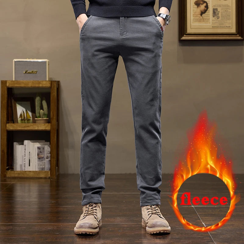 Warm Fleece Lined Jeans for Men | Slim Fit Thermal Denim Pants