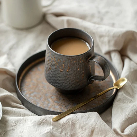 Taza de café de cerámica vintage | Vaso retro para casa u oficina