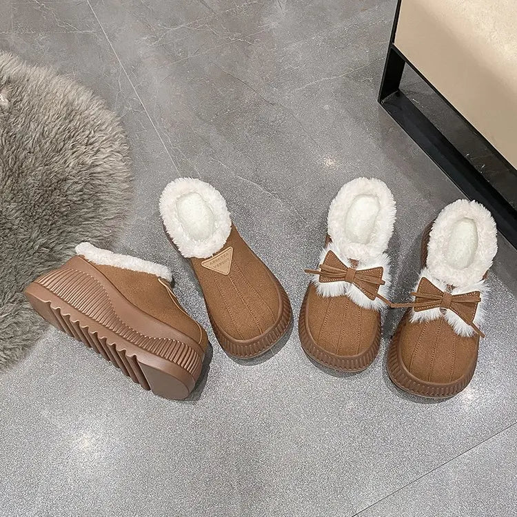 Women's Platform Fur Slippers | Cozy Stylish Winter Mules
