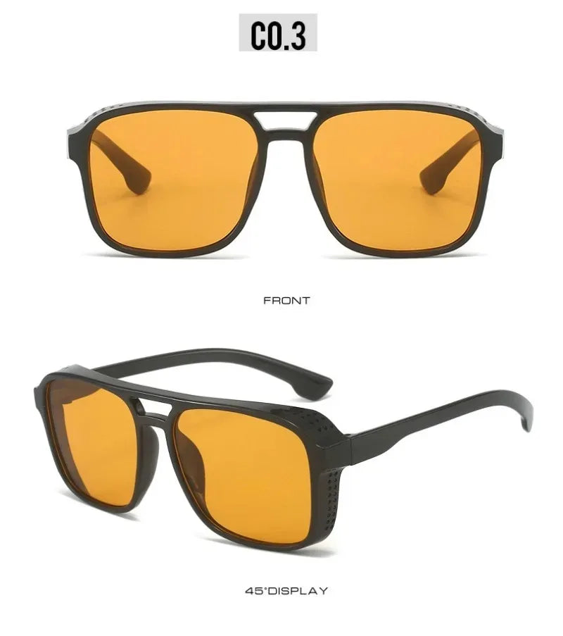 Classic Steampunk Style Sunglasses | Retro Square Sunglasses