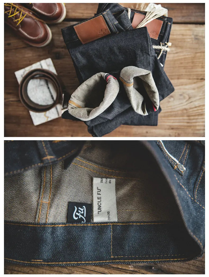 Men's Tapered Fit Selvedge Denim Jeans | Versatile Cotton Pants