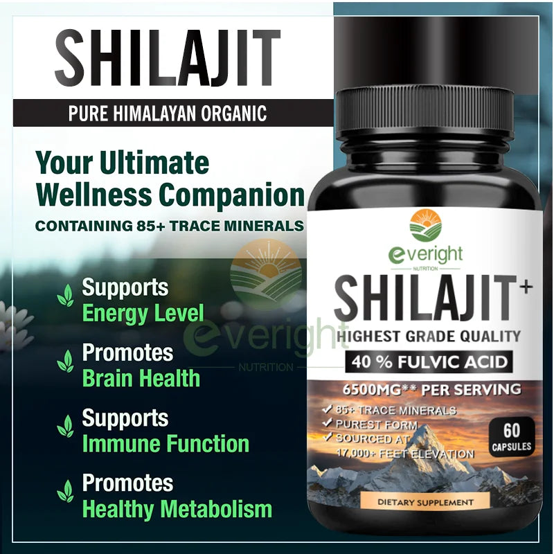 Shilajit Capsules 6500mg | Energy, Muscle Strength & Immunity Support