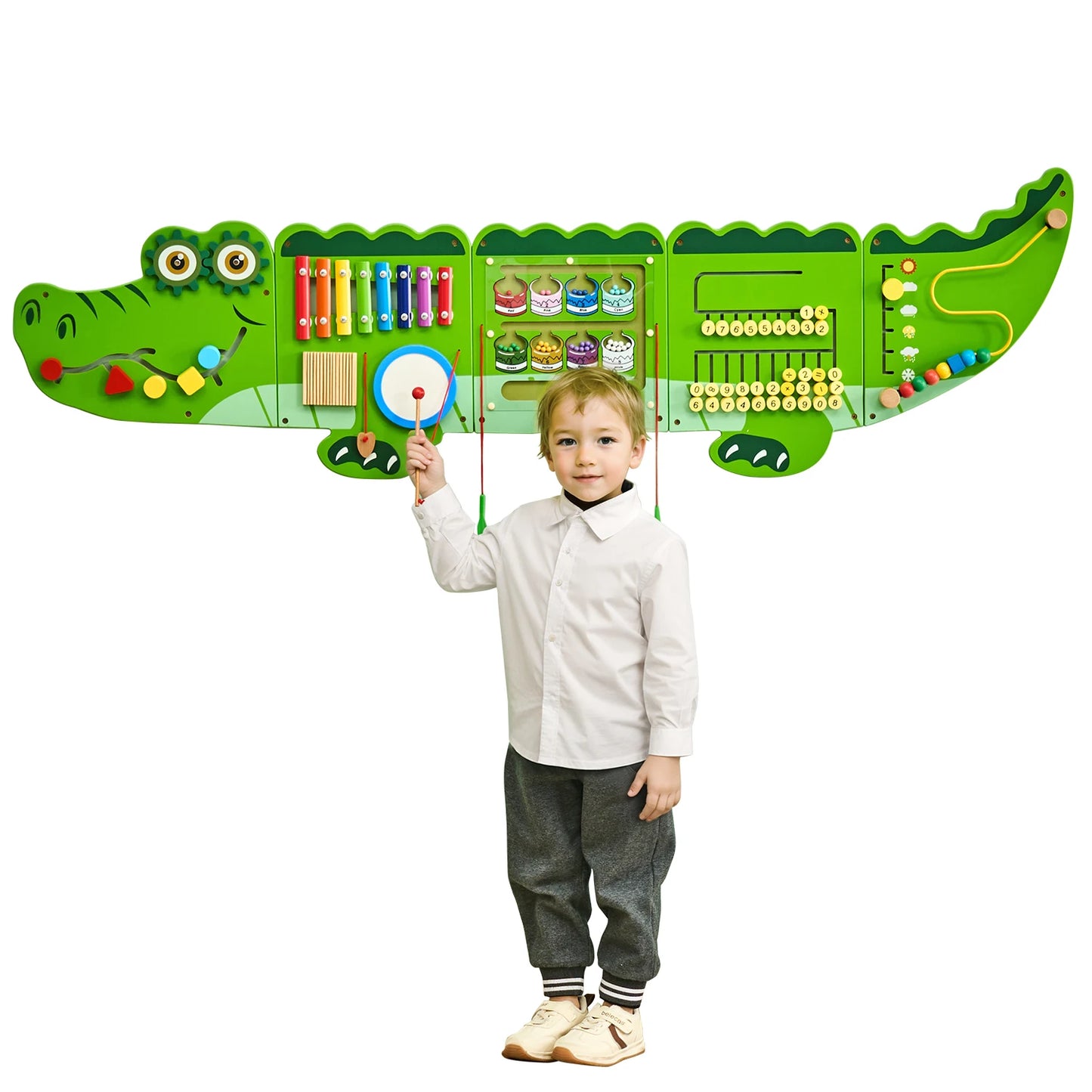 Kids Crocodile Busy Board | Montessori Learning Puzzle Toy