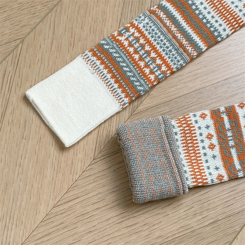 Women's Retro Knitted Knee Socks | Vintage Style for Autumn & Winter