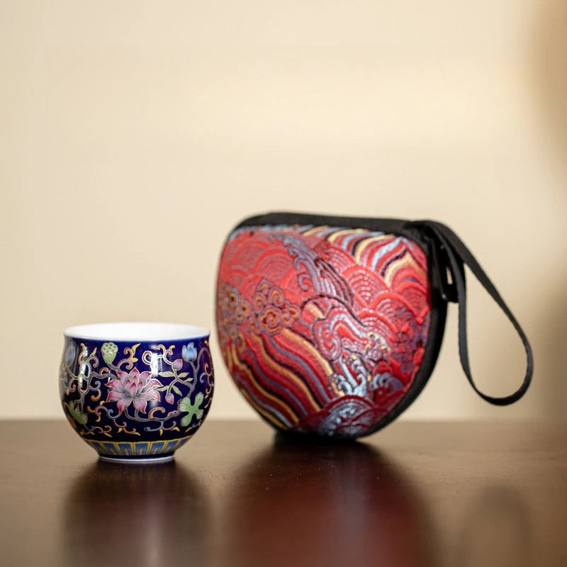 Elegant Japanese Ceramic Teacups | Retro Kungfu Tea Set