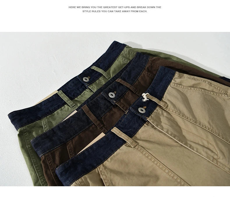 Men's Casual Cotton Cargo Pants | Vintage Big Pocket Trousers
