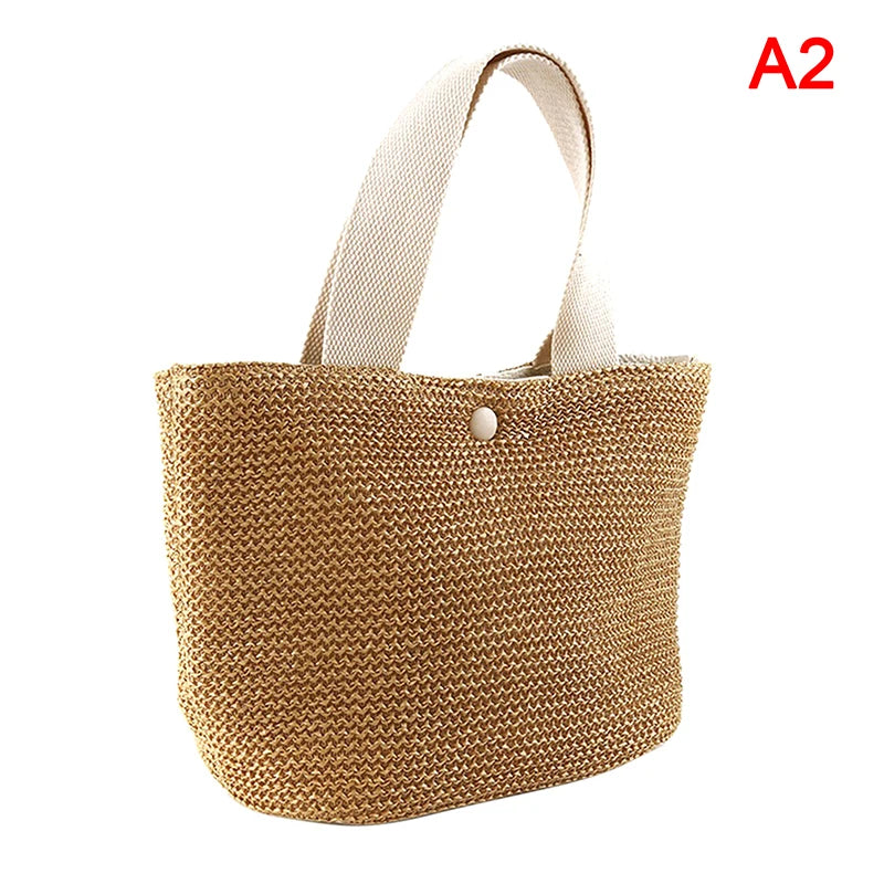 Elegant Straw Woven Handbag | Casual Beach Tote Bag for Ladies
