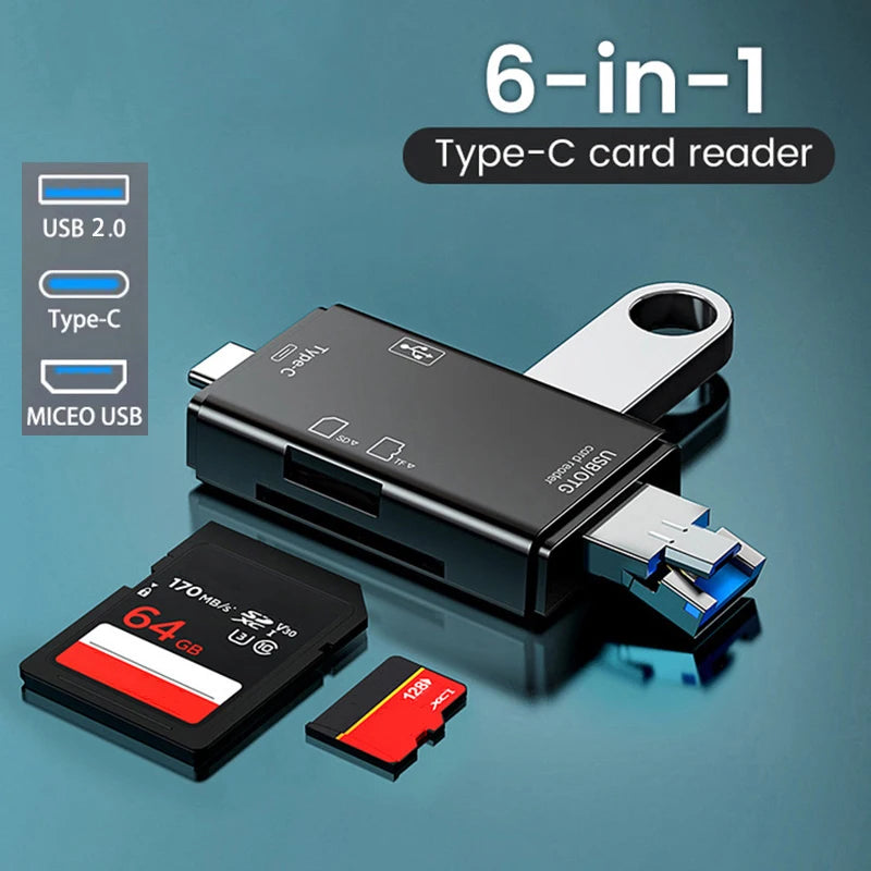Universal 6 in 1 Card Reader | USB3.0 Multi-Function Adapter
