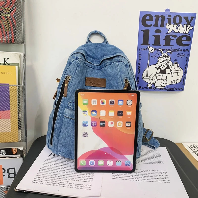 Trendy Denim Backpack for Students | Durable & Stylish Design