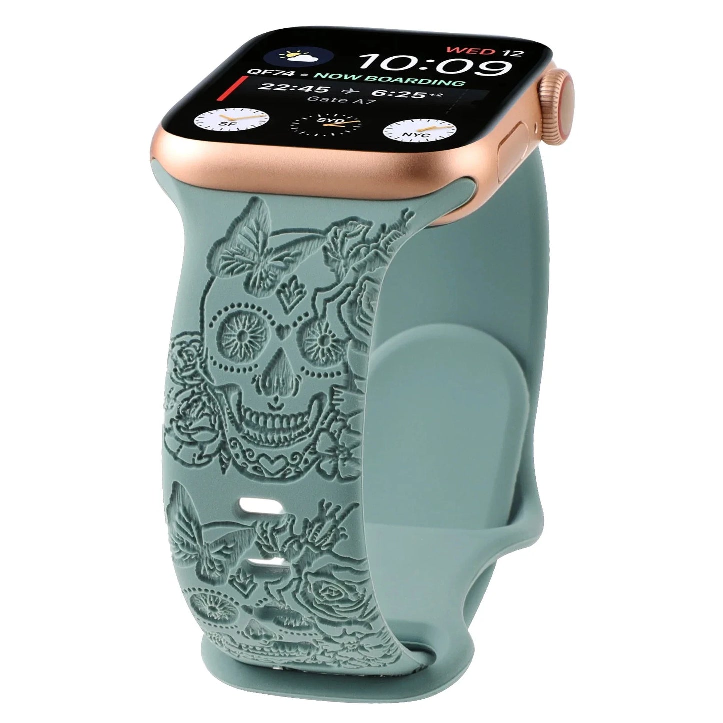 Gothic Skull Engraved Silicone Strap for Smartwatches