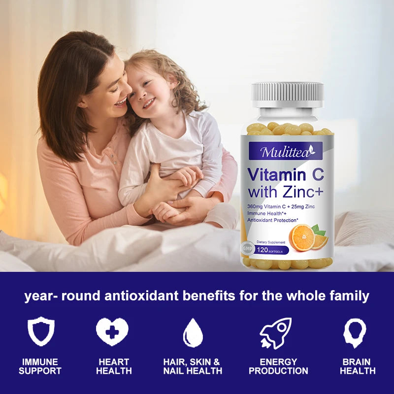 Premium Vitamin C and Zinc Supplements | Boost Energy & Skin Brightening
