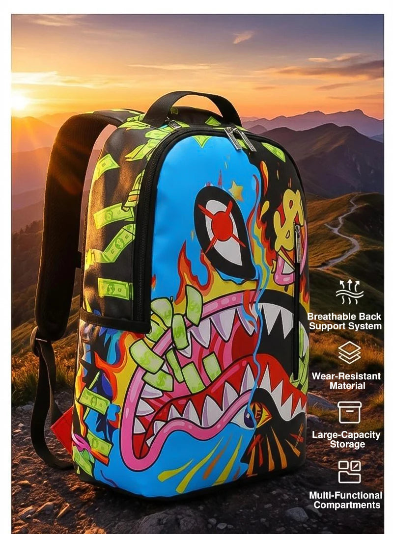 Trendy Large-Capacity Backpack for Outdoor and Campus Use