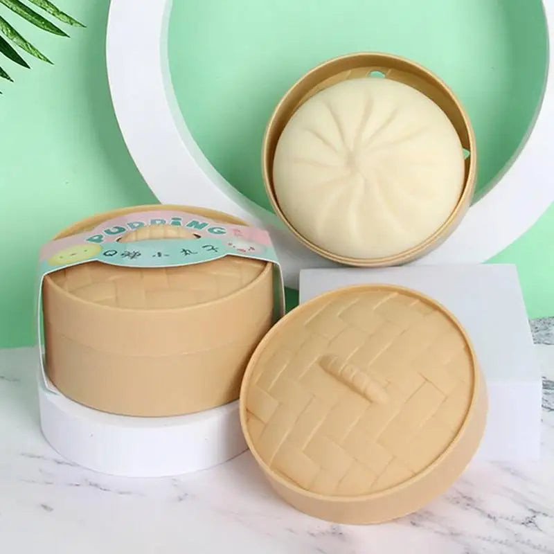 Steamed Stuff Bun Anti-Stress Ball Fidgets Toy Dumpling Squishies Soft Slowing Rebound Foam Toy Ultra-Soft Decompression