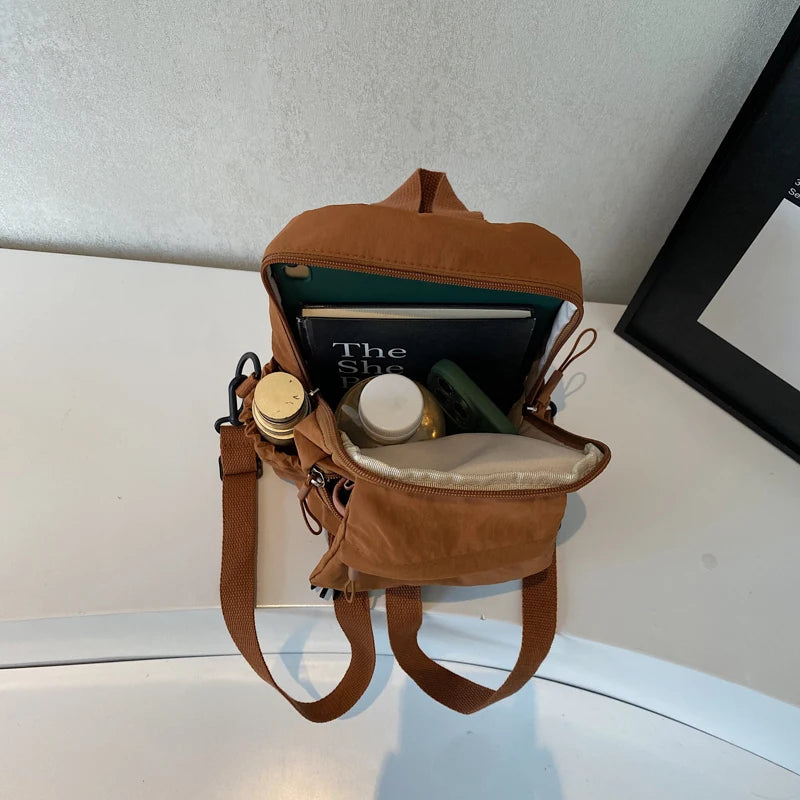 Versatile Solid Color Unisex Small Backpack | Large Capacity Design