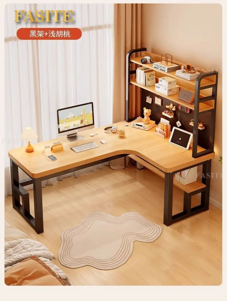 Premium Solid Wood Corner Computer Desk | Modern Workspace Solution