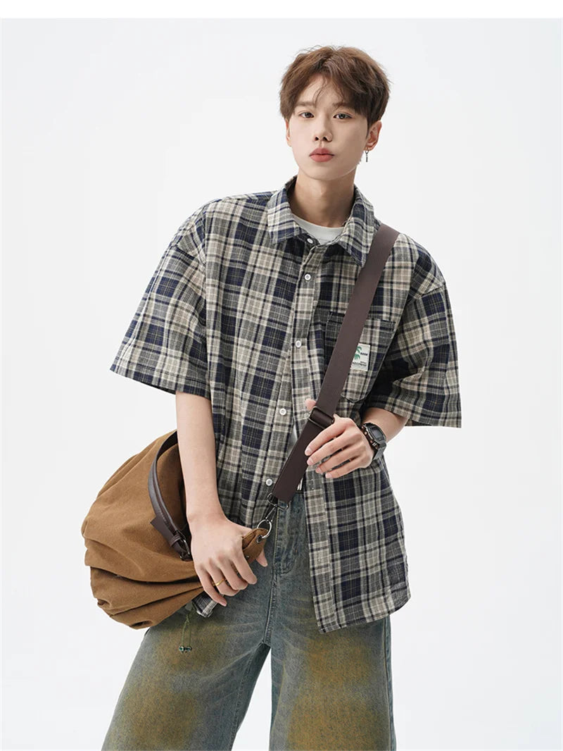 Men's Summer Fashion Plaid Short Sleeve Shirt | Stylish Casual Wear