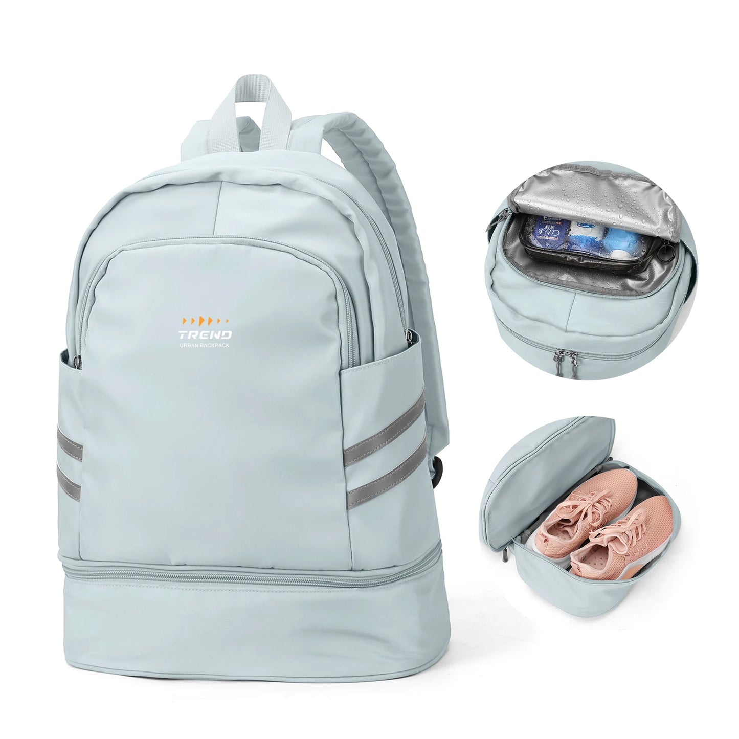 Women's Large Gym Backpack with Shoe Compartment | Waterproof Travel Bag
