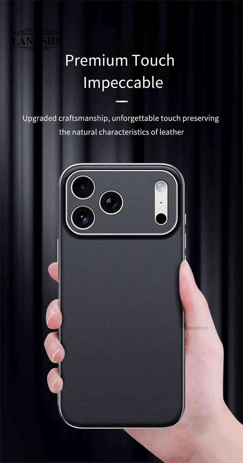 Funda de lujo de piel para iPhone | Protección total de la lente