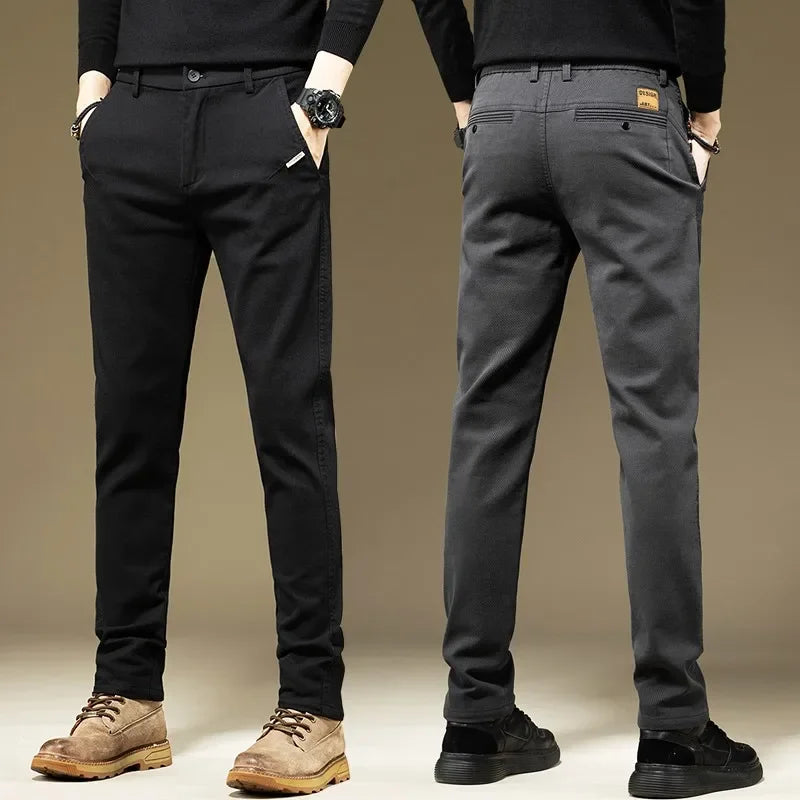Men's Casual Cotton Pants | Stylish Solid Color Trousers