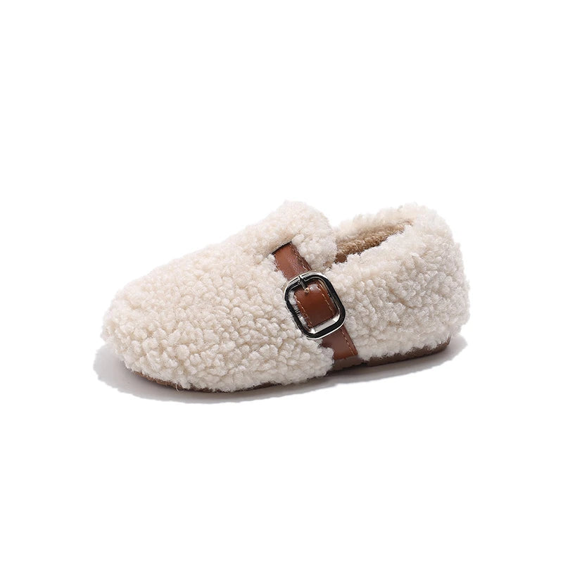Kids' Warm Plush Flat Winter Shoes | Non-Slip Fashion Footwear