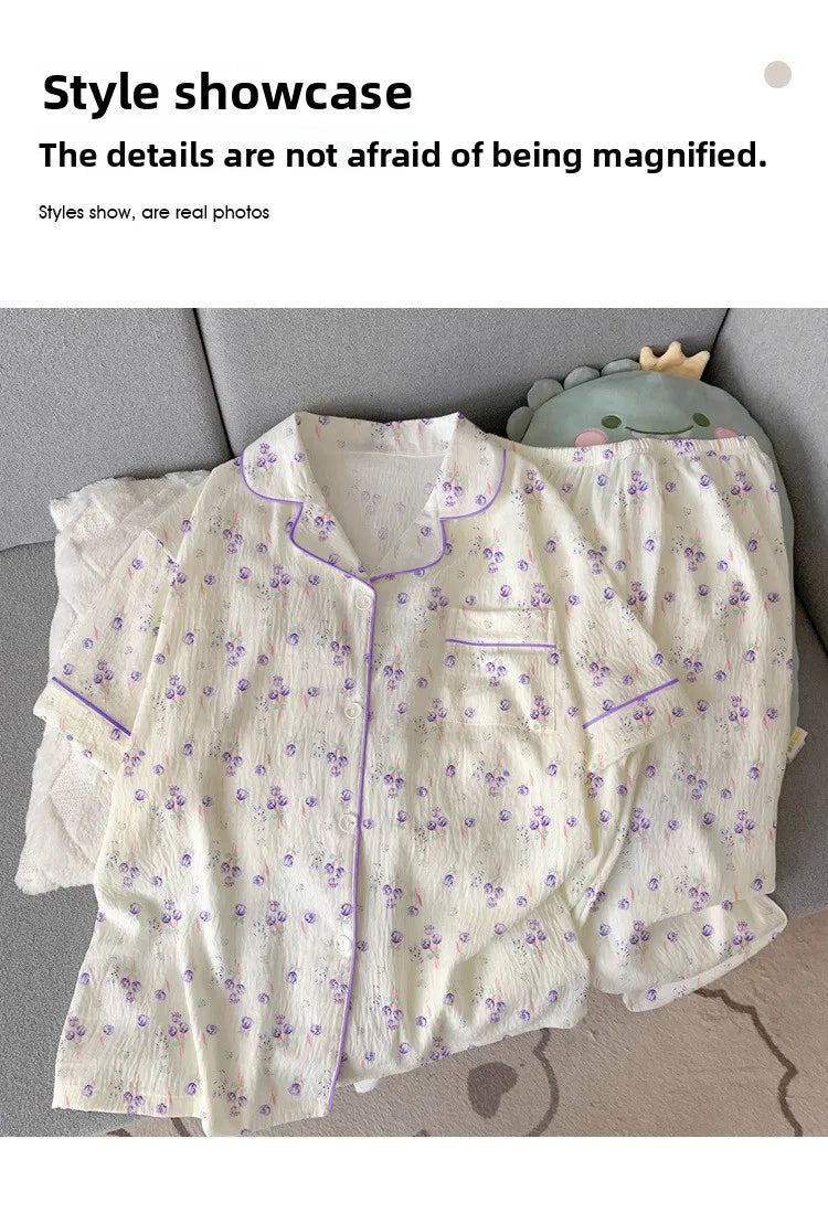 Sweet Floral Homewear Pajamas Set for Women | Comfort & Style