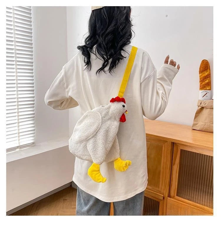 Chickens Shape Crossbody Purse | Cute Plush Handbag for Women