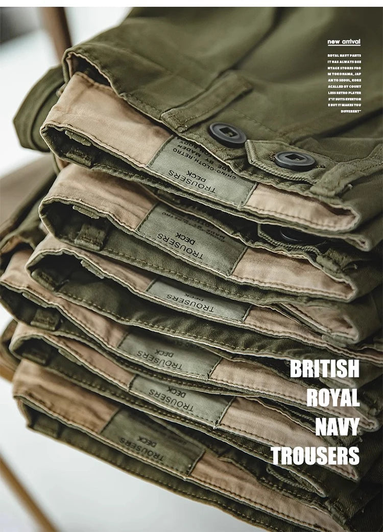 Men's Vintage Cargo Pants | All-Season Cotton Tapered Trousers 2026