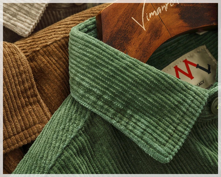 Men's Chunky Corduroy Long Sleeve Shirt | Stylish Autumn Essential