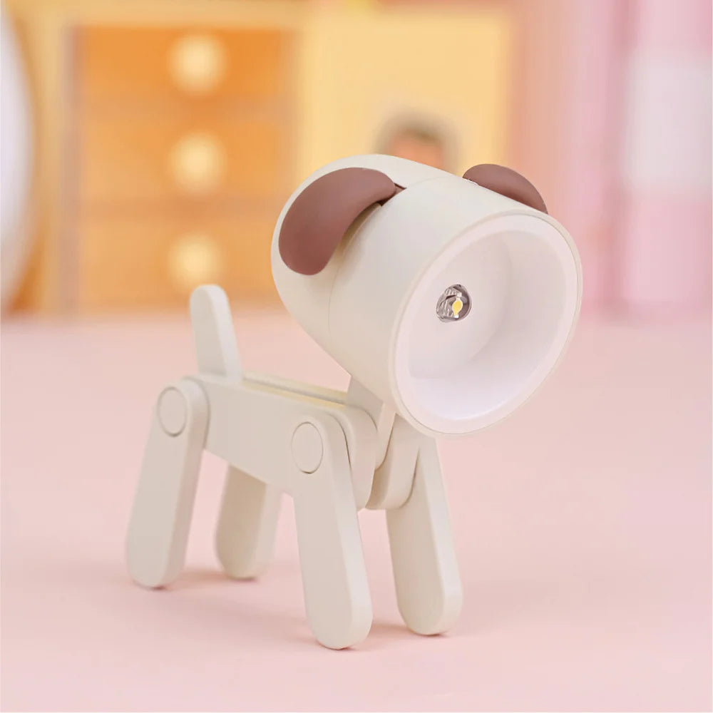 Adorable Mini Lámpara de Noche de Cachorro Manchado | Bonito Regalo de Lámpara de Escritorio