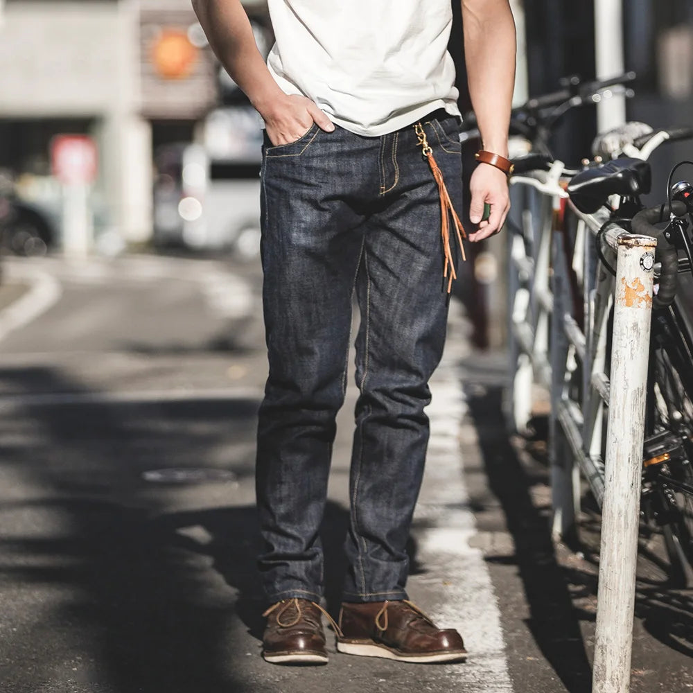 Men's 14oz Raw Selvedge Denim Jeans | Vintage Straight Fit Style