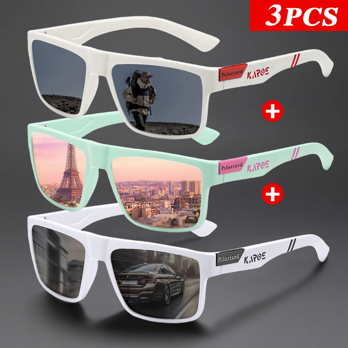 3-Piece Polarized Sport Glasses Set | UV400 Protection Eyewear