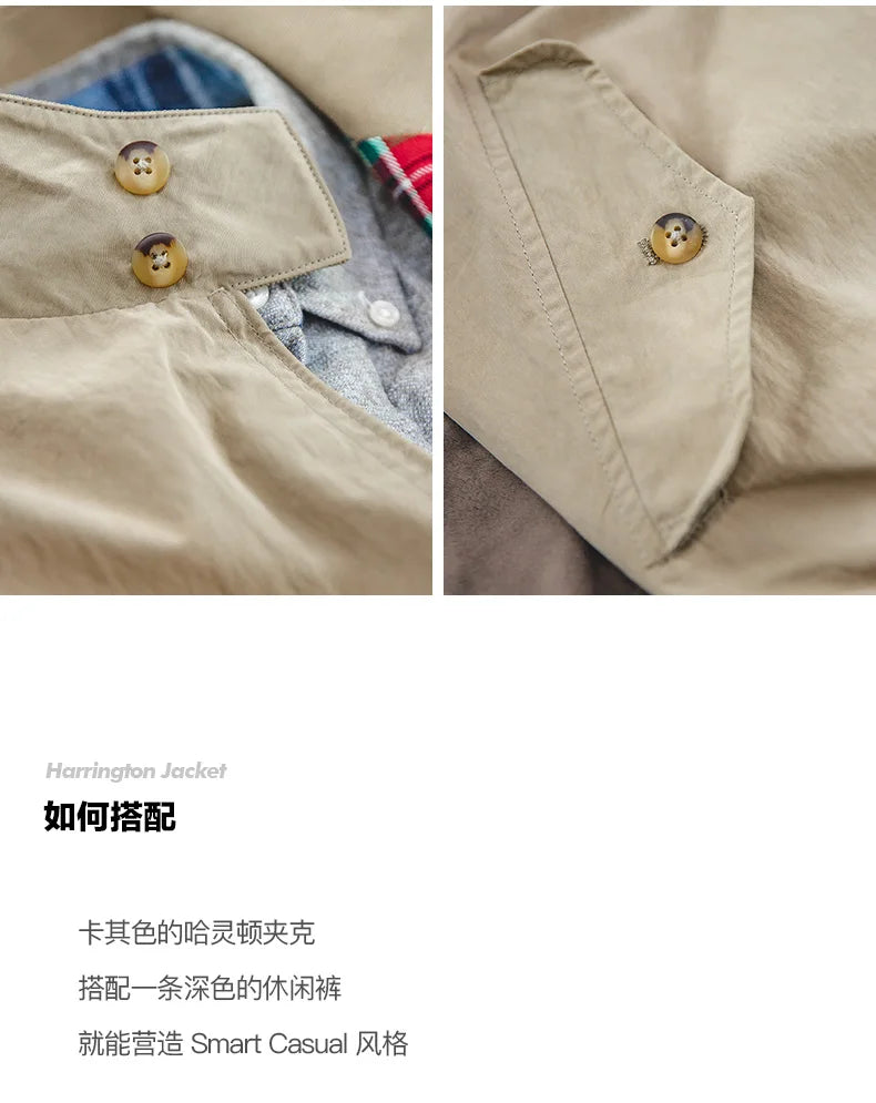 Men's Vintage Khaki Jacket | Retro Casual Outerwear for All Seasons