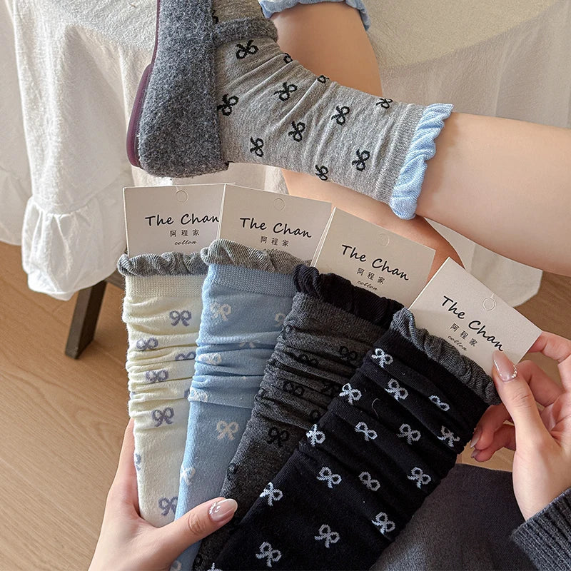 Stylish Women's Cotton Bowknot Socks | Chic Comfort for Every Occasion