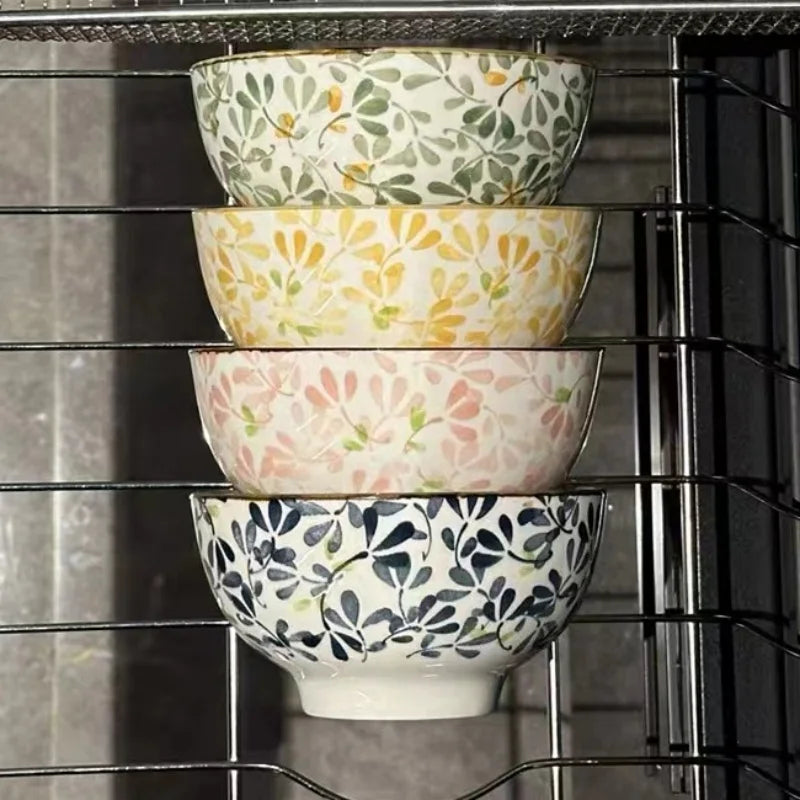 Elegant 4-Piece Floral Ceramic Bowls Set for All Occasions