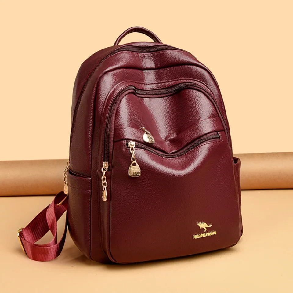 Stylish Leather Backpack for Women | Spacious Daily Use