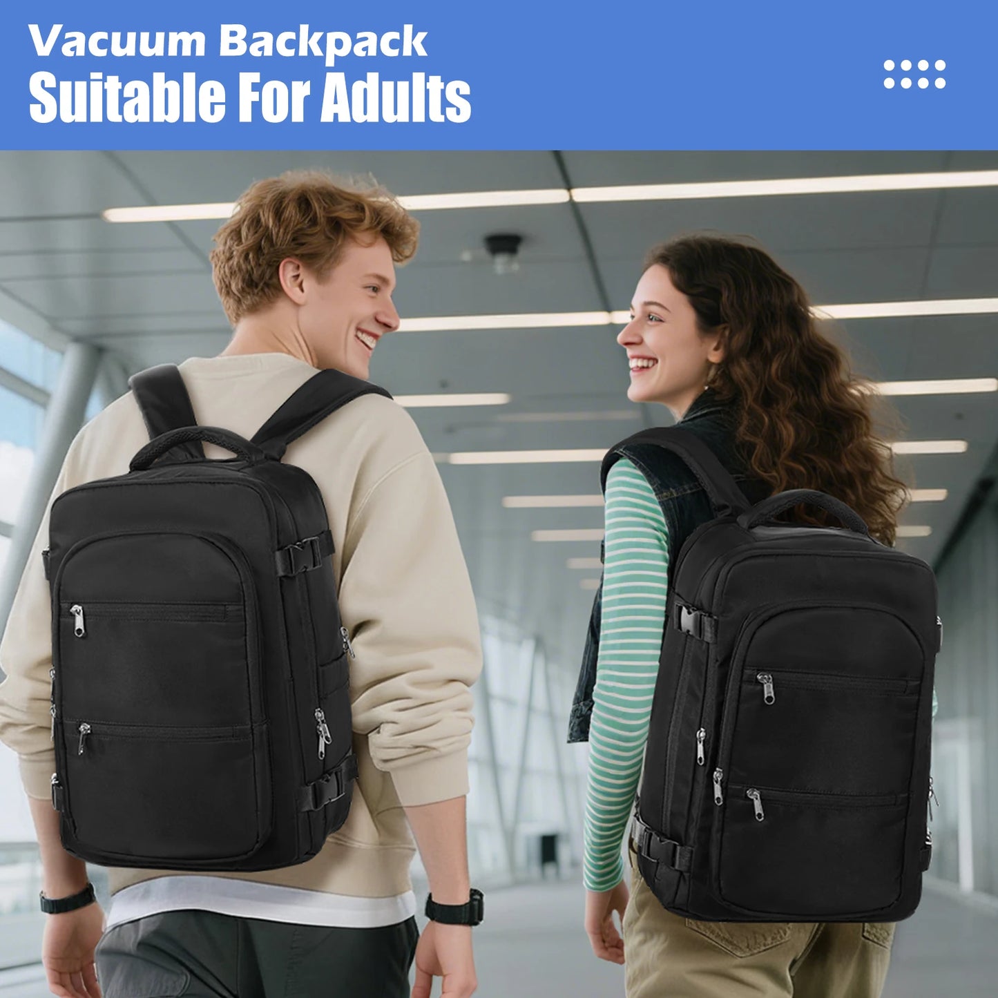 Versatile Travel Backpack | Cabin Laptop Bag with Vacuum Storage