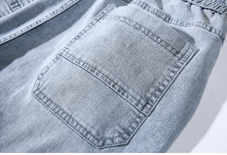 Men's Harem Denim Cargo Pants | Casual Streetwear Joggers