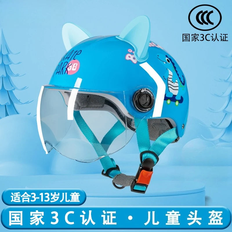 Casco ligero de media carcasa para niños con protección auditiva desmontable