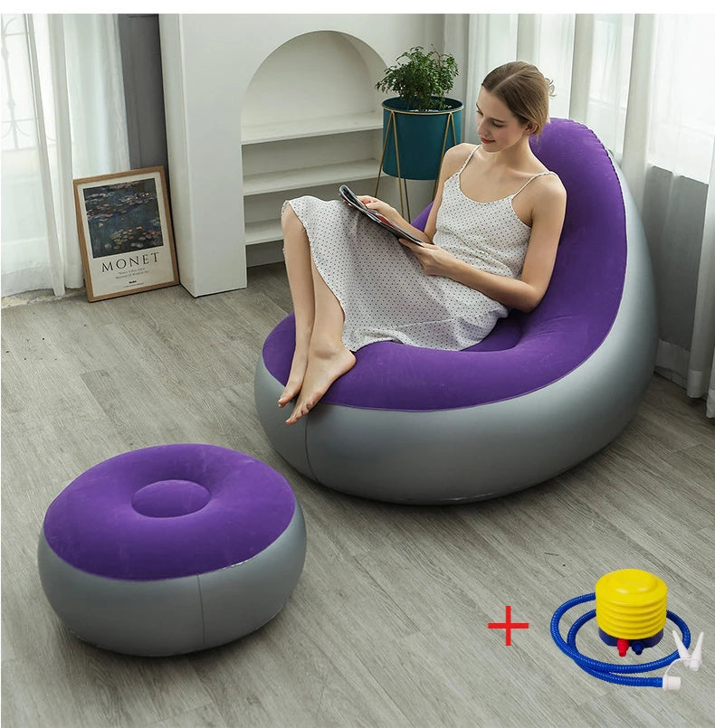 Sofá hinchable tipo puf | Máximo confort al aire libre