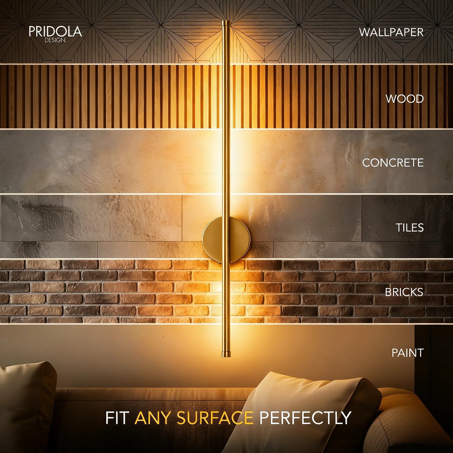 Apliques de pared a pilas | Iluminación recargable USB regulable