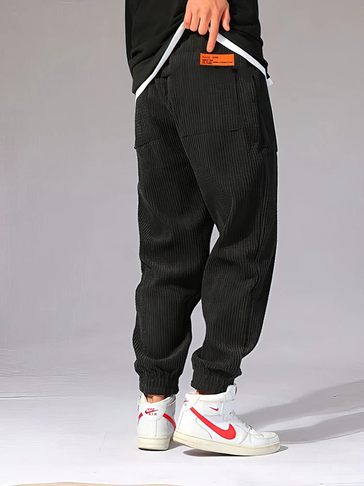Warm Motorcycle Jogger Corduroy Pants for Men | Casual Thermal Trousers