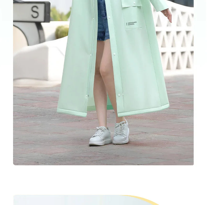 Long Full-Length Anti-Rainstorm Raincoat Poncho for Adults