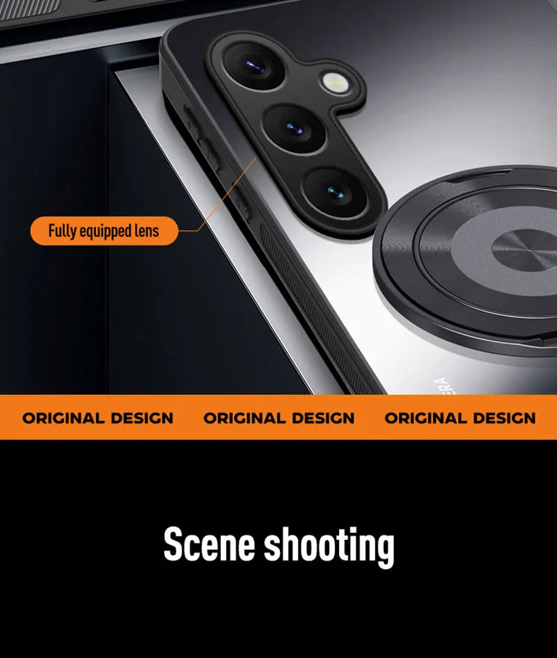For Samsung A05 A06 A14 A15 A16 A35 A36 A56 A24 A34 A54 A25 A35 A55 A17 Magnetic Ring Stand Back Phone Case Ring Protect Cover
