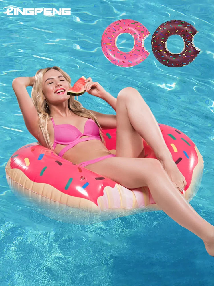 Inflatable Donut Swim Ring | Fun Pool Float for Kids & Adults