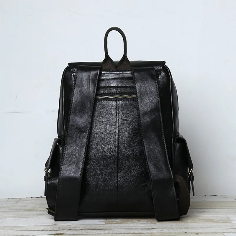 Retro Leather Backpack | Large Capacity Men’s & Women’s Travel Bag