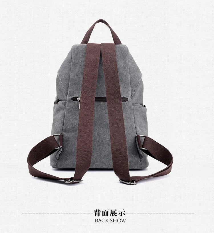 Stylish Vintage Canvas Women Backpack | Fashionable Casual Bag