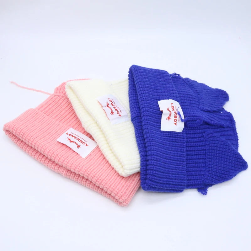 Unisex Long Fox Ears Knitted Beanie | Y2K Bunny Rabbit Hat