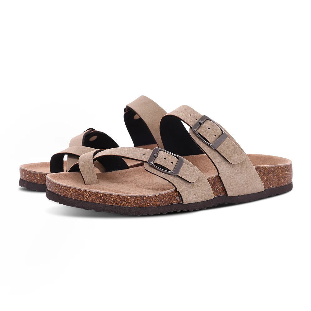 Women's Classic Cork Slippers | Comfortable Suede Clogs with Arch Support