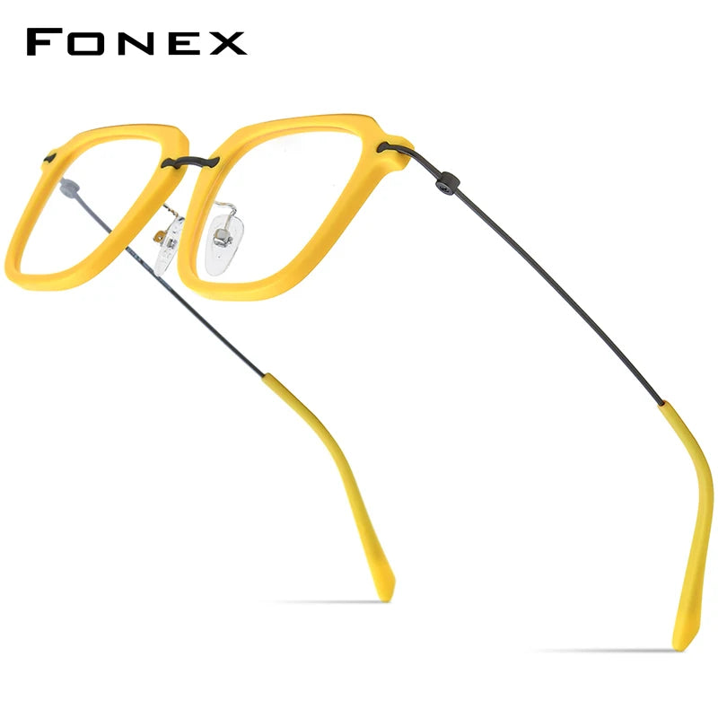 Monturas de gafas unisex cuadradas retro de titanio | Elegantes y duraderas